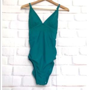 One piece green Kona Sol swimsuit size 4-6 small